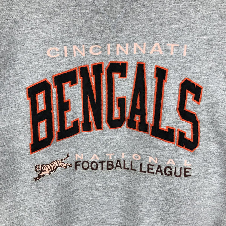 90'S Russell ATHLETIC NFL Cincinnati Bengals 3-Print Sweatshirt, Made in USA, Men's Size Medium cotton gray type Vintage Second Hand