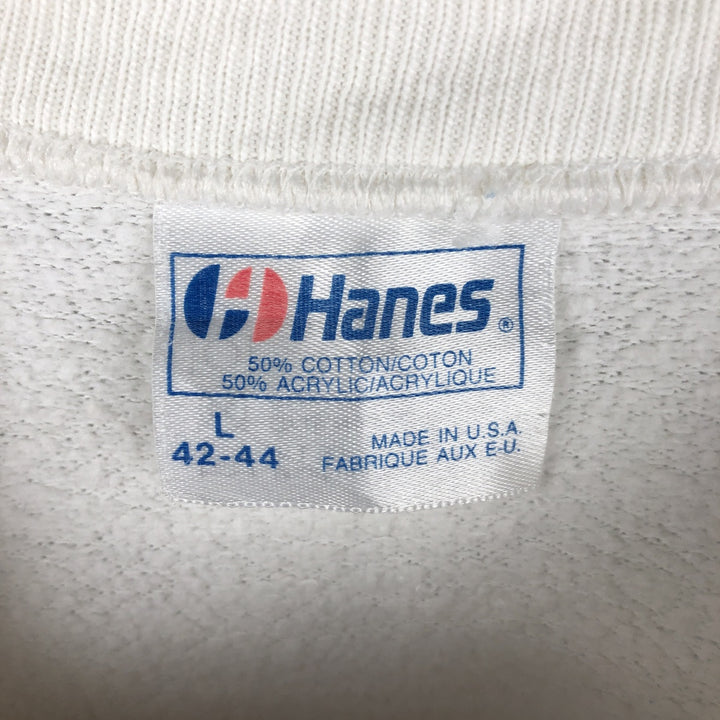 Vintage 1980'S Hanes blue tag YALE University college sweatshirt, made in the USA, size L, men's cotton white type Vintage Second Hand