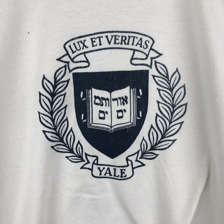 Vintage 1980'S Hanes blue tag YALE University college sweatshirt, made in the USA, size L, men's cotton white type Vintage Second Hand