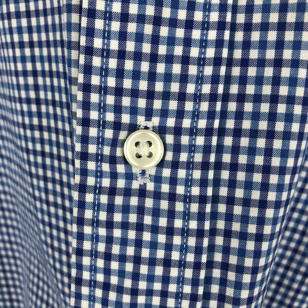 Ralph Lauren Custom Fit Check Pattern Long Sleeve Button-Down Striped Shirt, Men's Size L cotton blue type Vintage Second Hand