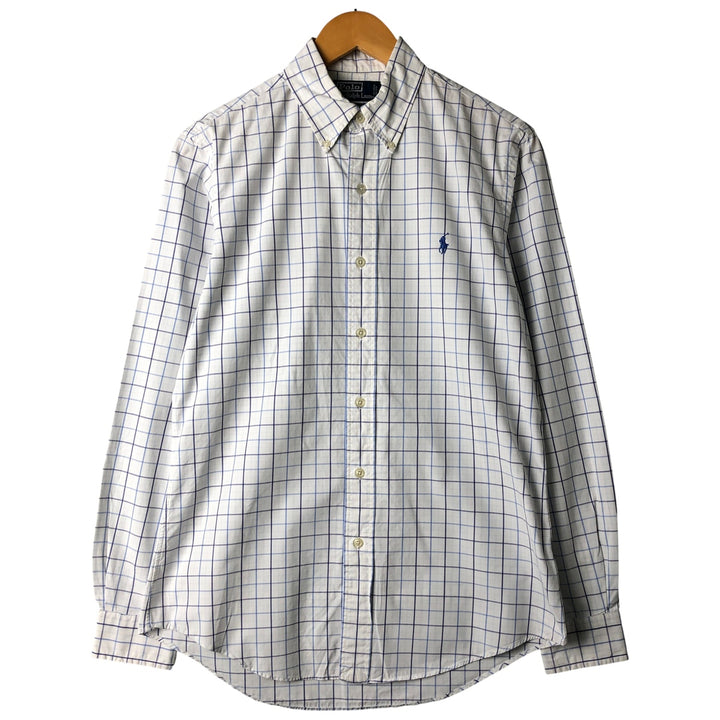 Ralph Lauren POLO by RALPH LAUREN CUSTOM FIT long-sleeved button-down check shirt, men's size M cotton white type Vintage Second Hand