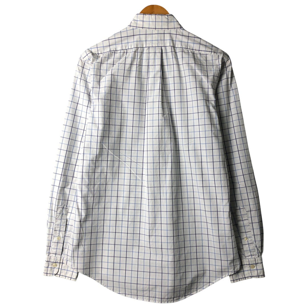 Ralph Lauren POLO by RALPH LAUREN CUSTOM FIT long-sleeved button-down check shirt, men's size M cotton white type Vintage Second Hand