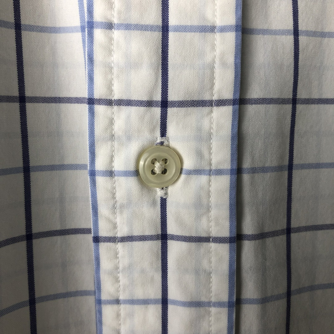 Ralph Lauren POLO by RALPH LAUREN CUSTOM FIT long-sleeved button-down check shirt, men's size M cotton white type Vintage Second Hand