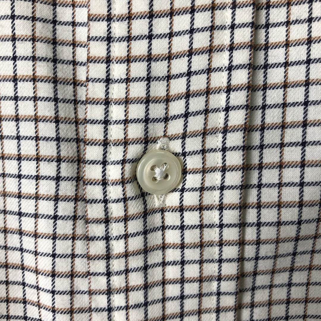 Ralph Lauren ELLINGTON long-sleeved button-down check shirt, men's size L cotton white type Vintage Second Hand