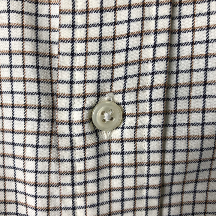 Ralph Lauren ELLINGTON long-sleeved button-down check shirt, men's size L cotton white type Vintage Second Hand