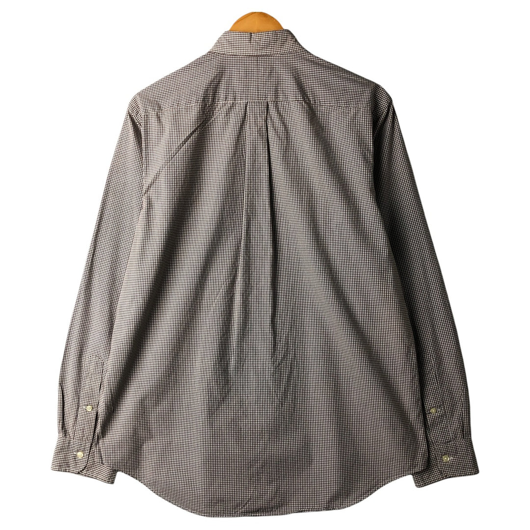 Ralph Lauren Gingham Check Long Sleeve Button-Down Check Shirt, Men's Size L cotton brown type Vintage Second Hand