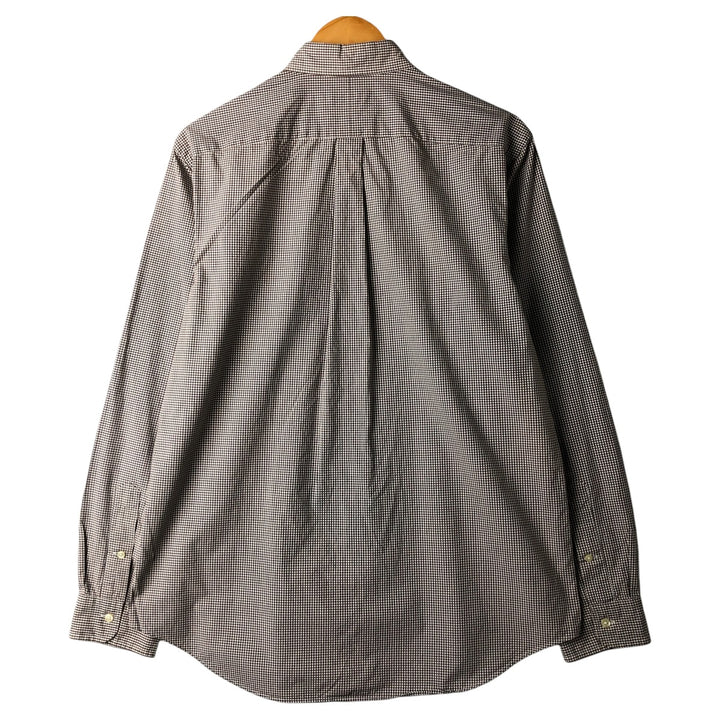 Ralph Lauren Gingham Check Long Sleeve Button-Down Check Shirt, Men's Size L cotton brown type Vintage Second Hand