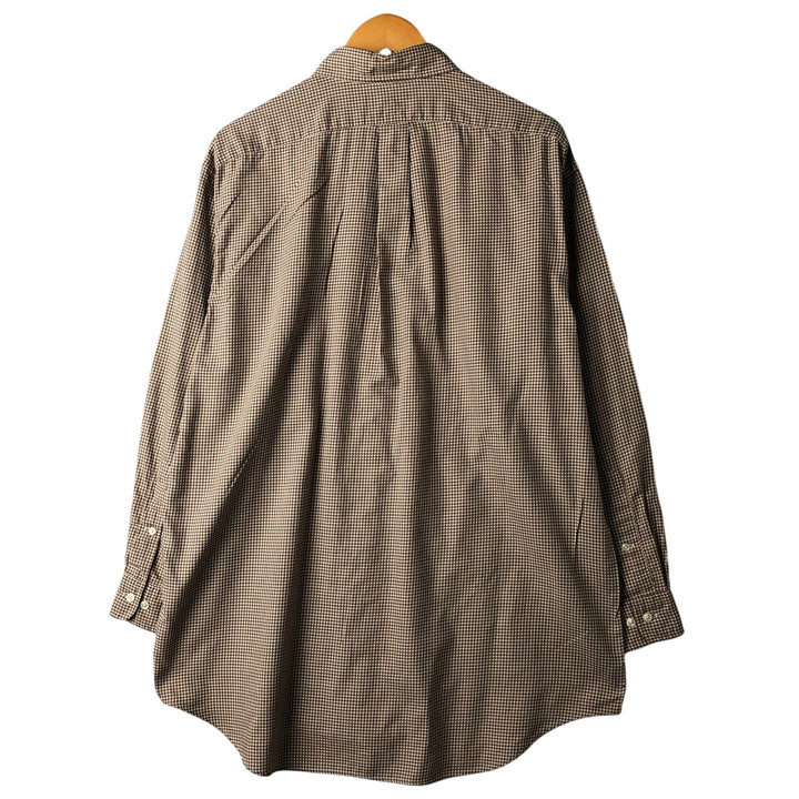 Ralph Lauren YARMOUTH Long Sleeve Button-Down Check Shirt, Men's Size L cotton brown type Vintage Second Hand