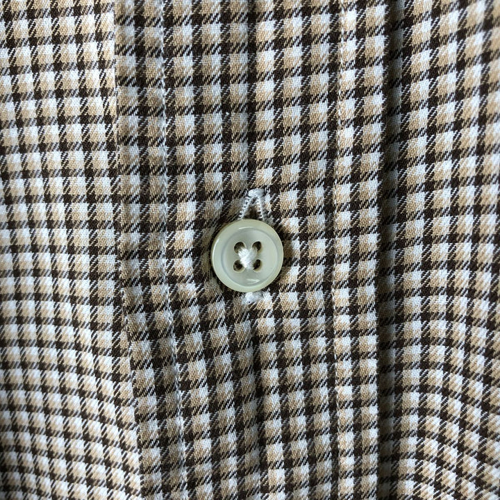Ralph Lauren YARMOUTH Long Sleeve Button-Down Check Shirt, Men's Size L cotton brown type Vintage Second Hand