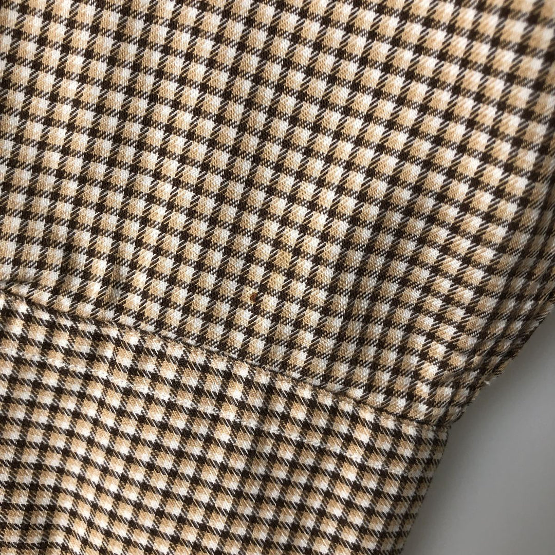 Ralph Lauren YARMOUTH Long Sleeve Button-Down Check Shirt, Men's Size L cotton brown type Vintage Second Hand