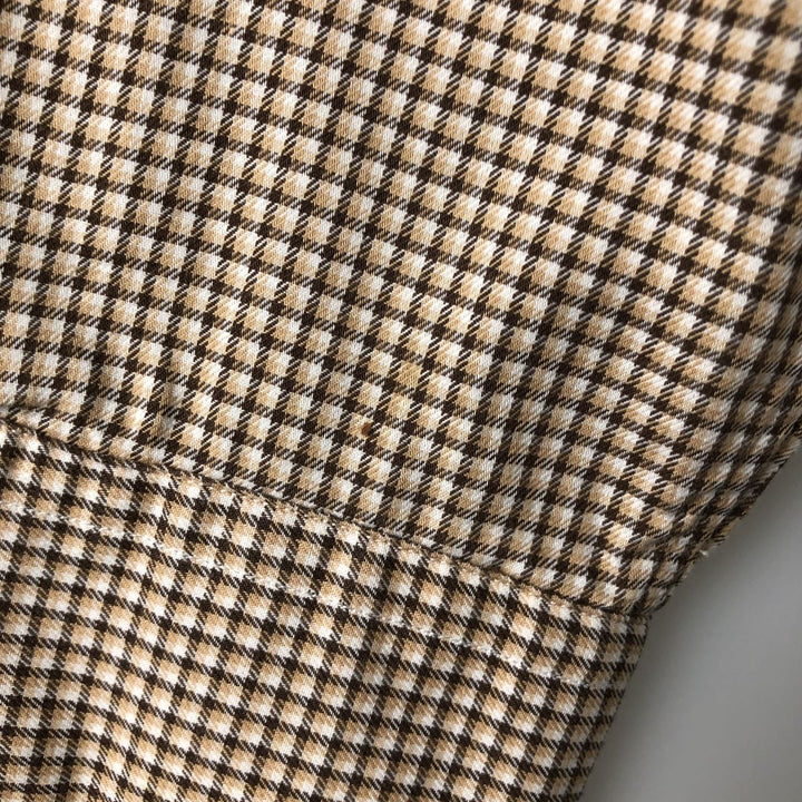 Ralph Lauren YARMOUTH Long Sleeve Button-Down Check Shirt, Men's Size L cotton brown type Vintage Second Hand