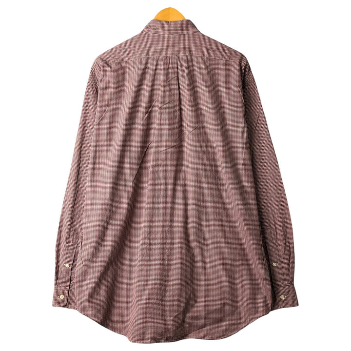 Ralph Lauren BLAKE long sleeve button down check shirt, men's size L cotton red type Vintage Second Hand