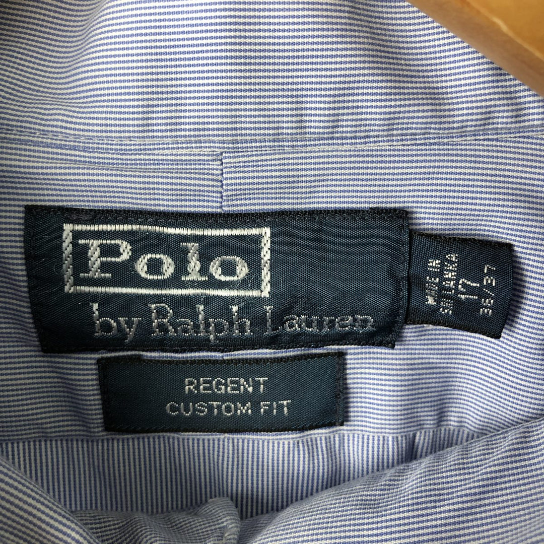 Ralph Lauren POLO by Ralph Lauren REGENT long-sleeved cotton striped shirt, men's size XXL cotton Blue type light blue Vintage Second Hand