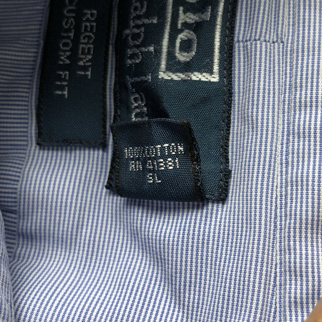 Ralph Lauren POLO by Ralph Lauren REGENT long-sleeved cotton striped shirt, men's size XXL cotton Blue type light blue Vintage Second Hand