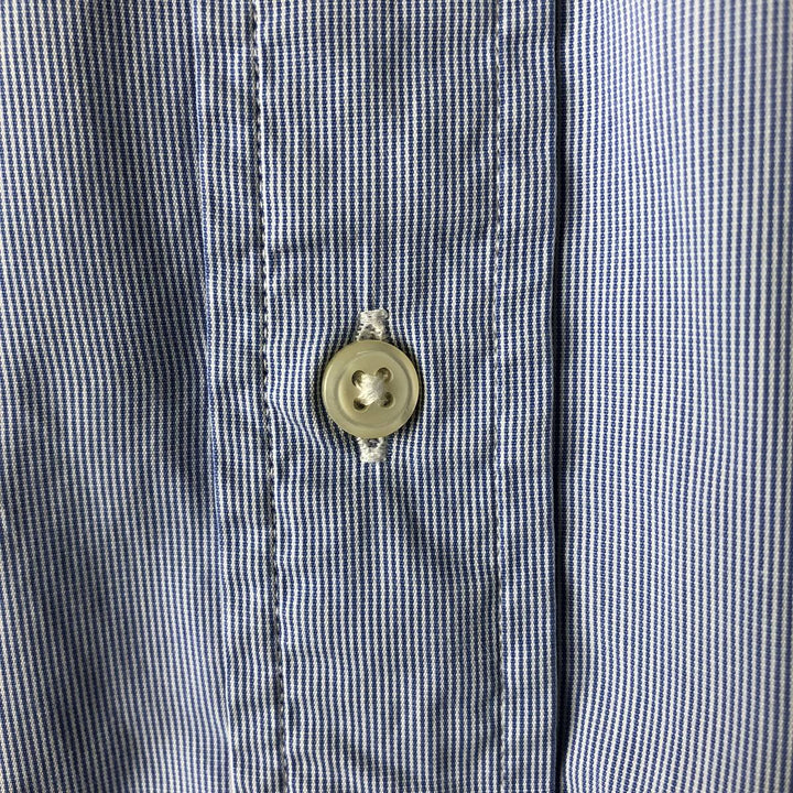 Ralph Lauren POLO by Ralph Lauren REGENT long-sleeved cotton striped shirt, men's size XXL cotton Blue type light blue Vintage Second Hand