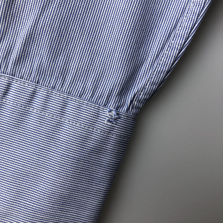 Ralph Lauren POLO by Ralph Lauren REGENT long-sleeved cotton striped shirt, men's size XXL cotton Blue type light blue Vintage Second Hand