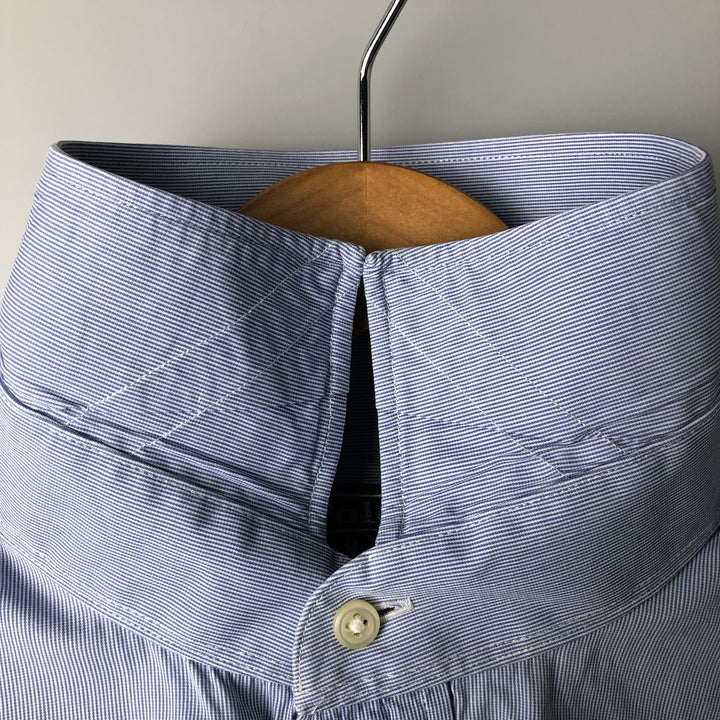 Ralph Lauren POLO by Ralph Lauren REGENT long-sleeved cotton striped shirt, men's size XXL cotton Blue type light blue Vintage Second Hand