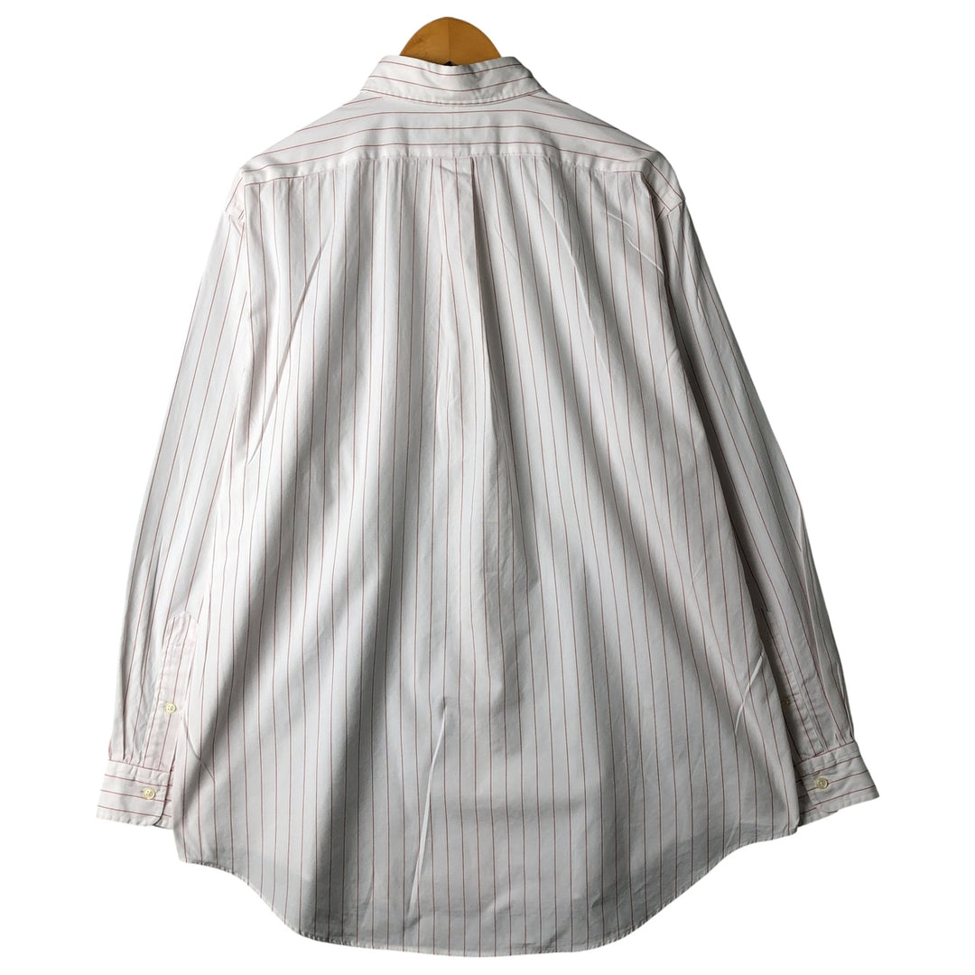 Ralph Lauren YARMOUTH Long Sleeve Button-Down Striped Shirt, Men's Size L cotton white type Vintage Second Hand