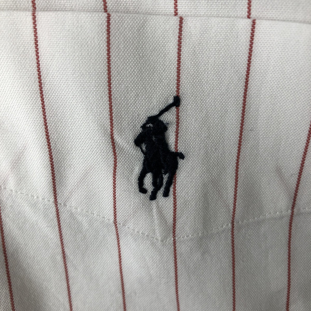 Ralph Lauren YARMOUTH Long Sleeve Button-Down Striped Shirt, Men's Size L cotton white type Vintage Second Hand