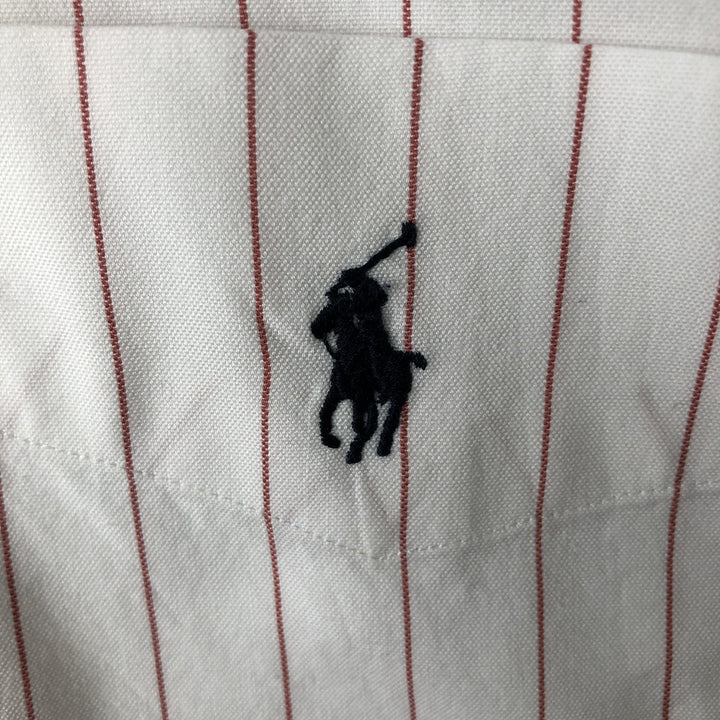 Ralph Lauren YARMOUTH Long Sleeve Button-Down Striped Shirt, Men's Size L cotton white type Vintage Second Hand
