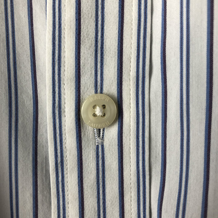 Ralph Lauren Performance Long Sleeve Button-Down Striped Shirt, Men's Size XL unclear white type Vintage Second Hand