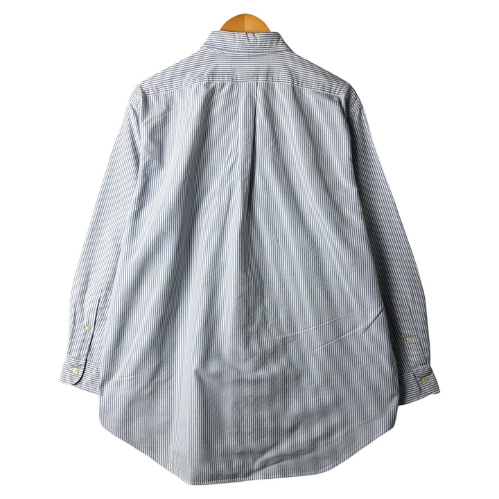 Ralph Lauren YARMOUTH Striped Pattern Long Sleeve Button-Down Striped Shirt, Size 16, 1 cotton Blue type light blue Vintage Second Hand