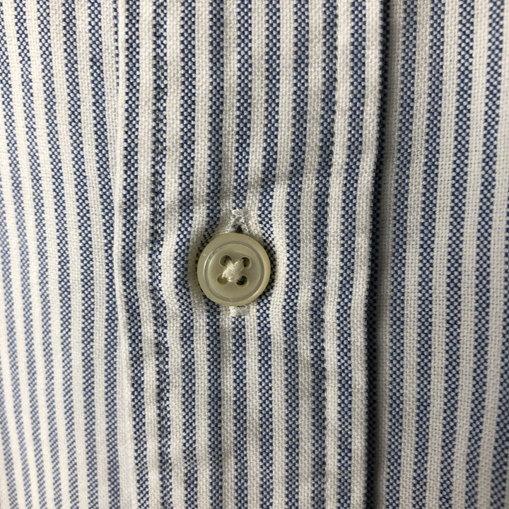 Ralph Lauren YARMOUTH Striped Pattern Long Sleeve Button-Down Striped Shirt, Size 16, 1 cotton Blue type light blue Vintage Second Hand