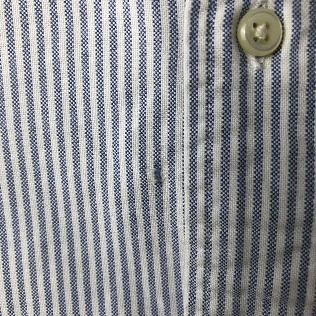 Ralph Lauren YARMOUTH Striped Pattern Long Sleeve Button-Down Striped Shirt, Size 16, 1 cotton Blue type light blue Vintage Second Hand