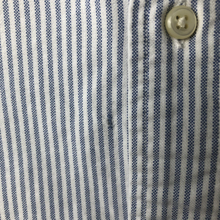 Ralph Lauren YARMOUTH Striped Pattern Long Sleeve Button-Down Striped Shirt, Size 16, 1 cotton Blue type light blue Vintage Second Hand