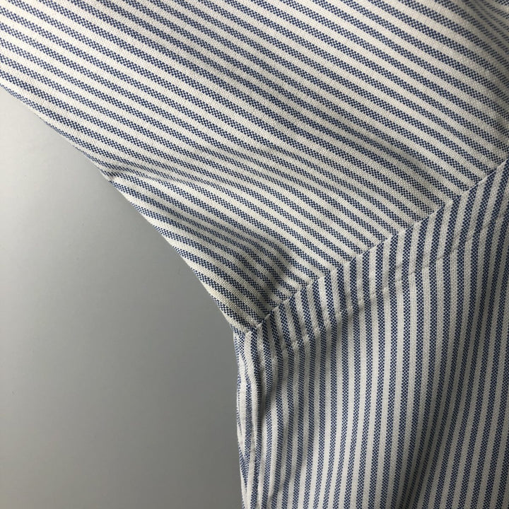 Ralph Lauren YARMOUTH Striped Pattern Long Sleeve Button-Down Striped Shirt, Size 16, 1 cotton Blue type light blue Vintage Second Hand