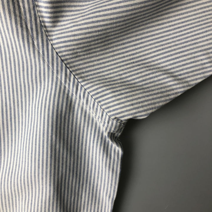 Ralph Lauren YARMOUTH Striped Pattern Long Sleeve Button-Down Striped Shirt, Size 16, 1 cotton Blue type light blue Vintage Second Hand
