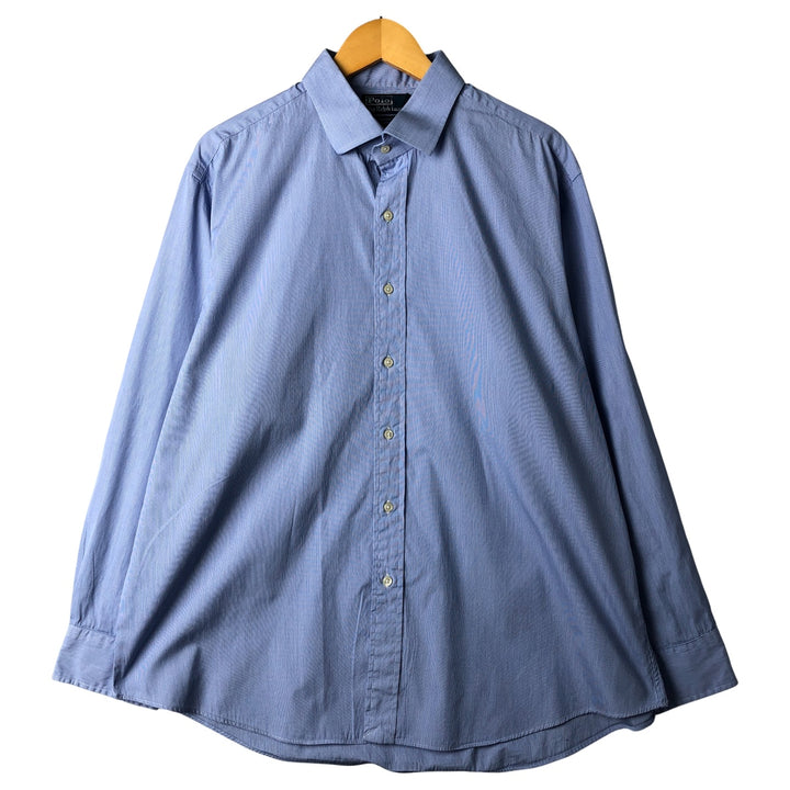 Ralph Lauren POLO by Ralph Lauren REGENT long-sleeved cotton striped shirt, men's size XXL cotton blue type Vintage Second Hand