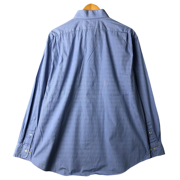 Ralph Lauren POLO by Ralph Lauren REGENT long-sleeved cotton striped shirt, men's size XXL cotton blue type Vintage Second Hand