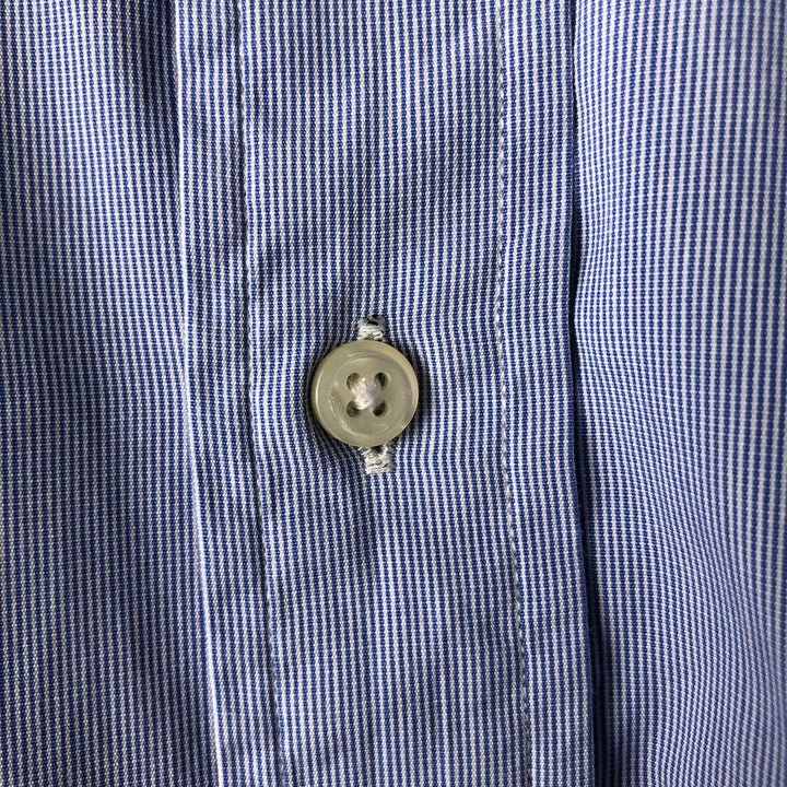 Ralph Lauren POLO by Ralph Lauren REGENT long-sleeved cotton striped shirt, men's size XXL cotton blue type Vintage Second Hand