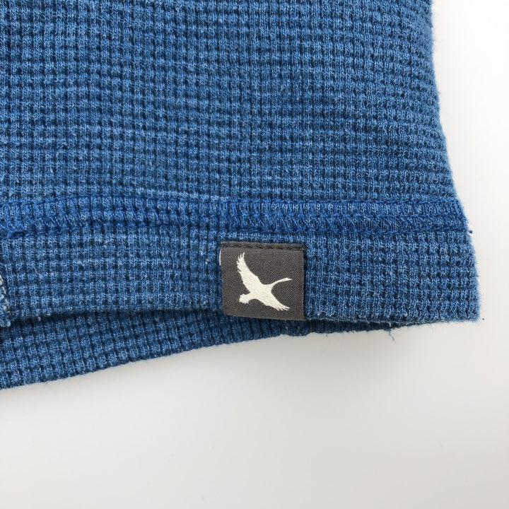 Eddie Bauer Thermal Ron T-shirt, Waffle, Men's L size cotton blue type Vintage Second Hand