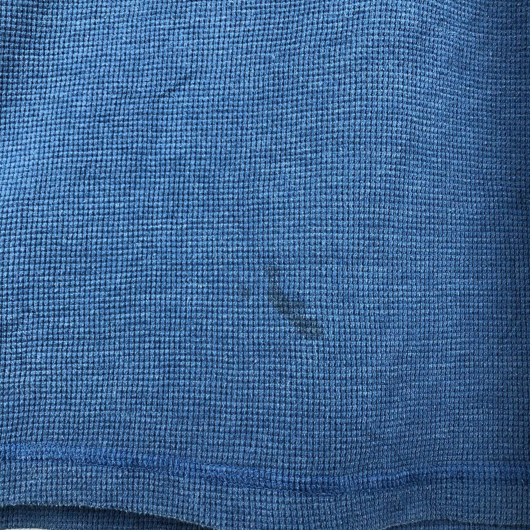 Eddie Bauer Thermal Ron T-shirt, Waffle, Men's L size cotton blue type Vintage Second Hand