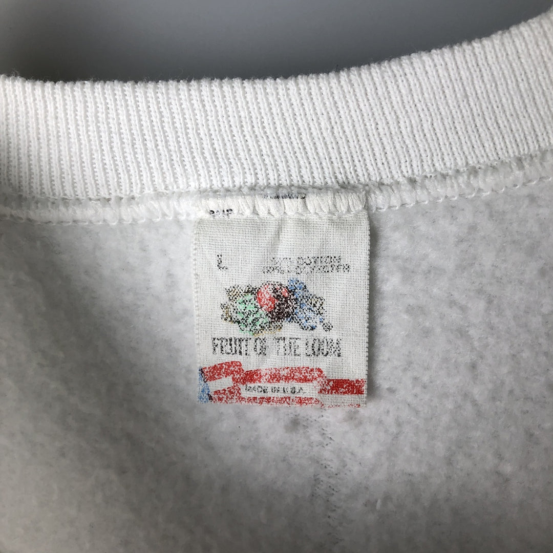 Vintage 1980'S Fruit of the Loom Pig Pattern Animal Sweatshirt, Made in USA, Men's Size L cotton white type Vintage Second Hand