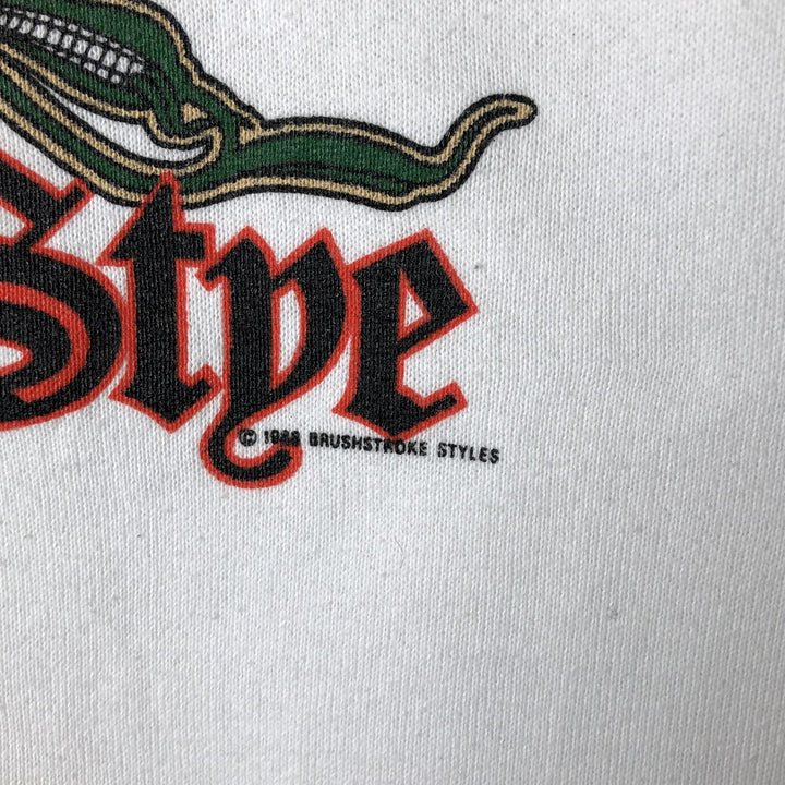 Vintage 1980'S Fruit of the Loom Pig Pattern Animal Sweatshirt, Made in USA, Men's Size L cotton white type Vintage Second Hand
