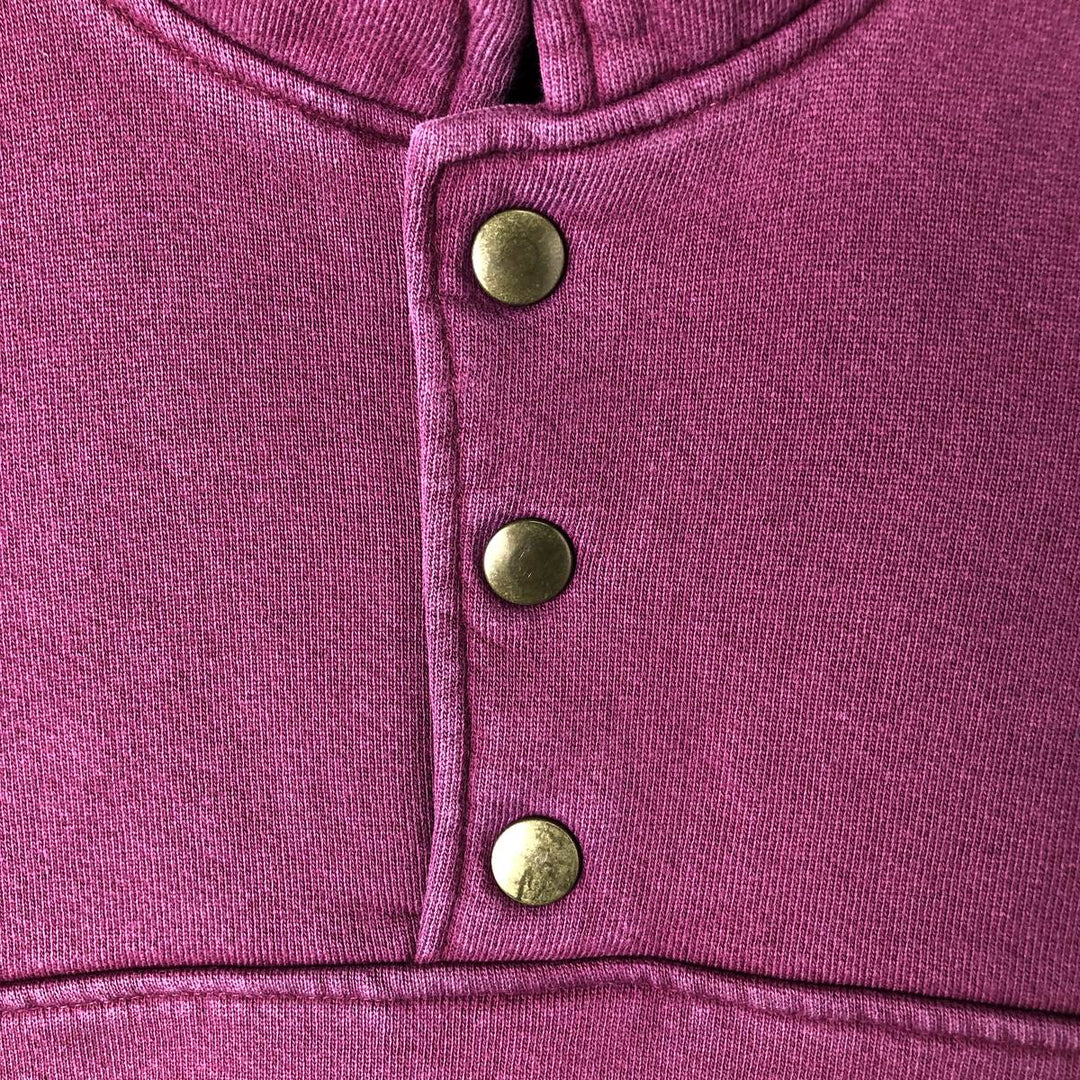 90'S Russell High Cotton Half-Button Blank Sweatshirt, Made in USA, Men's Size XL, Vintage cotton Red type red-purple Vintage Second Hand