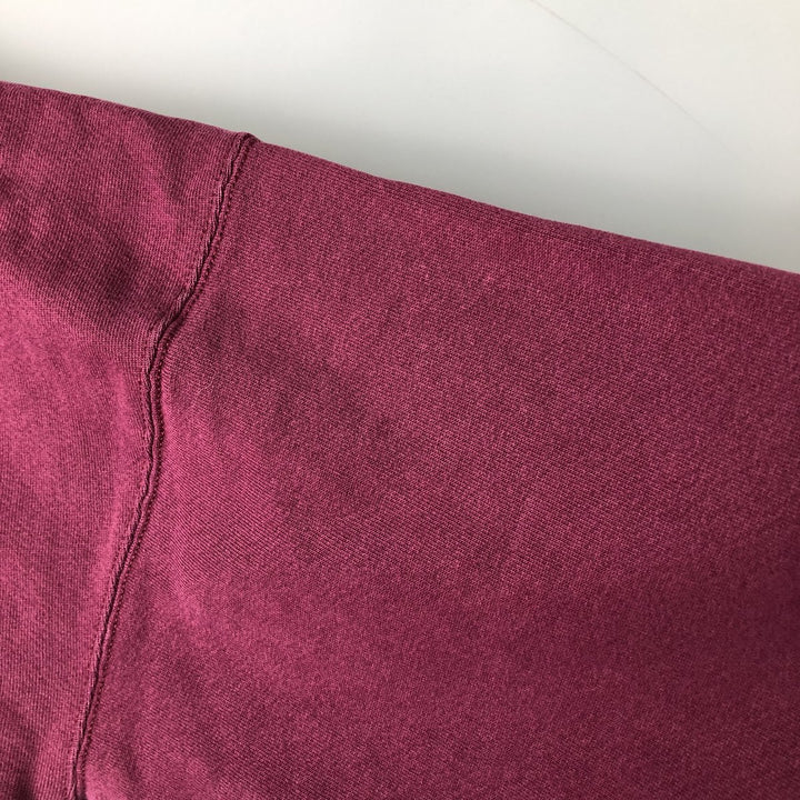 90'S Russell High Cotton Half-Button Blank Sweatshirt, Made in USA, Men's Size XL, Vintage cotton Red type red-purple Vintage Second Hand