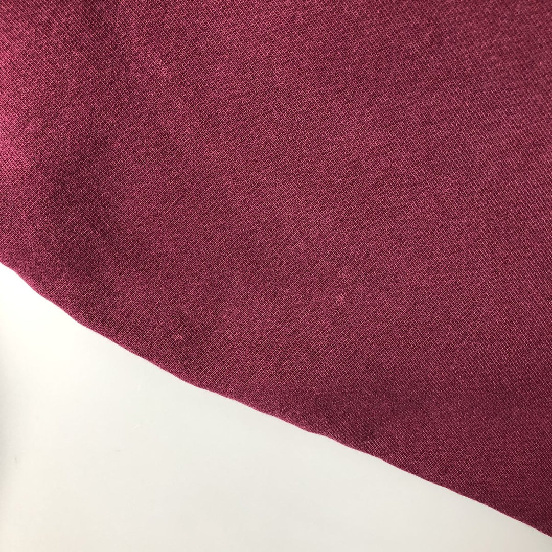 90'S Russell High Cotton Half-Button Blank Sweatshirt, Made in USA, Men's Size XL, Vintage cotton Red type red-purple Vintage Second Hand