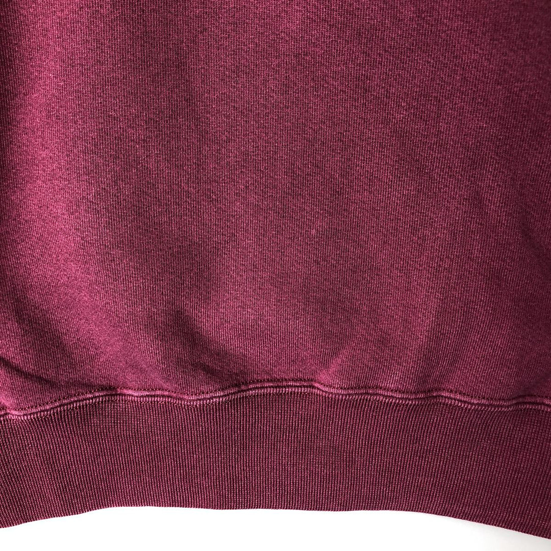 90'S Russell High Cotton Half-Button Blank Sweatshirt, Made in USA, Men's Size XL, Vintage cotton Red type red-purple Vintage Second Hand