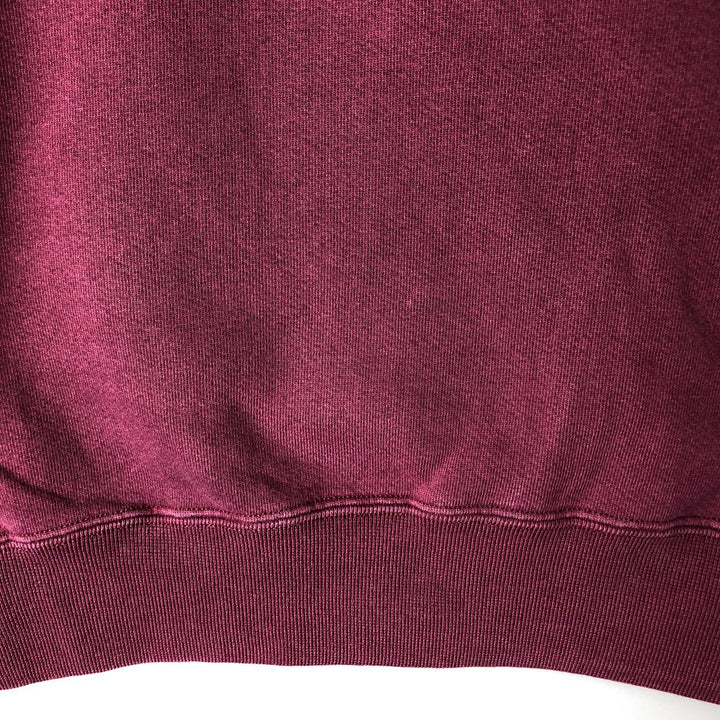 90'S Russell High Cotton Half-Button Blank Sweatshirt, Made in USA, Men's Size XL, Vintage cotton Red type red-purple Vintage Second Hand