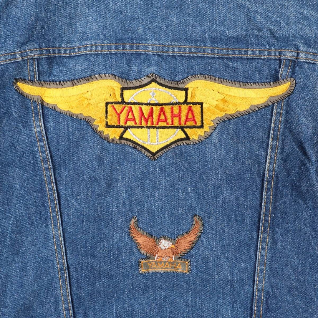 MUSTANG Eagle Pattern Denim Jacket, Men's Size Small, Vintage cotton blue type Vintage Second Hand