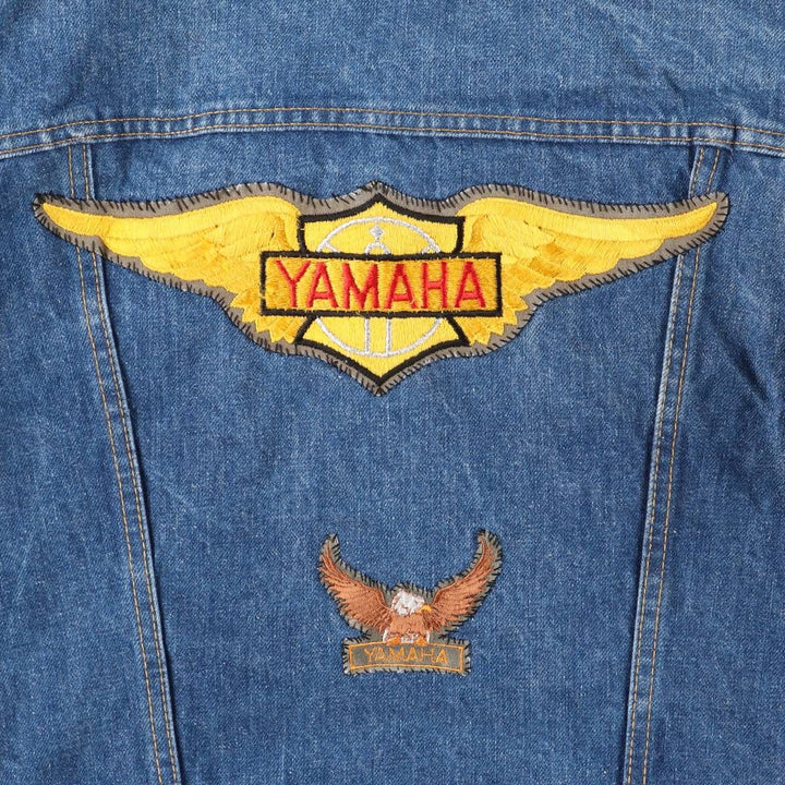 MUSTANG Eagle Pattern Denim Jacket, Men's Size Small, Vintage cotton blue type Vintage Second Hand