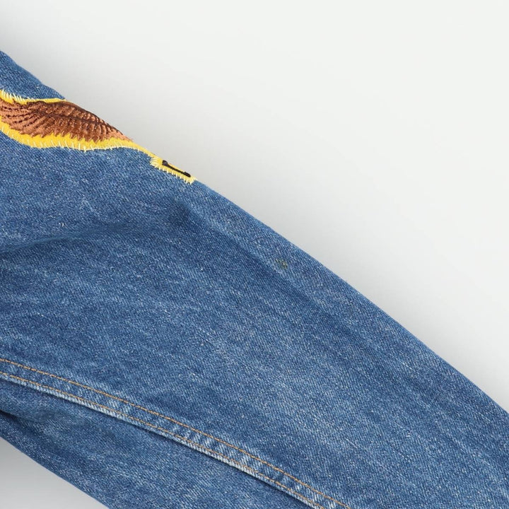 MUSTANG Eagle Pattern Denim Jacket, Men's Size Small, Vintage cotton blue type Vintage Second Hand