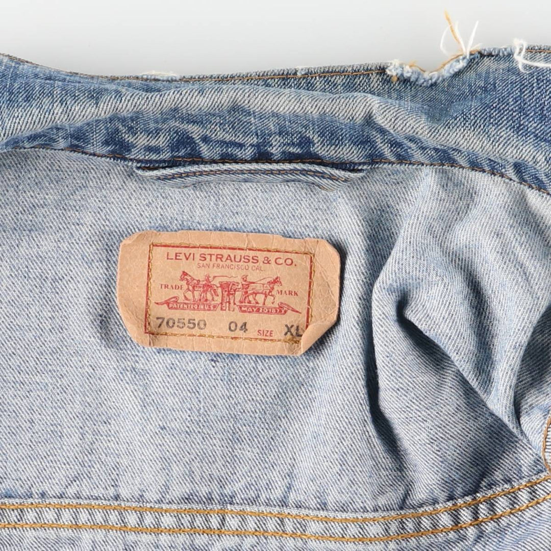 Levi's 70550-0414 Euro Model Denim Jacket, Men's Size XL cotton blue type Vintage Second Hand