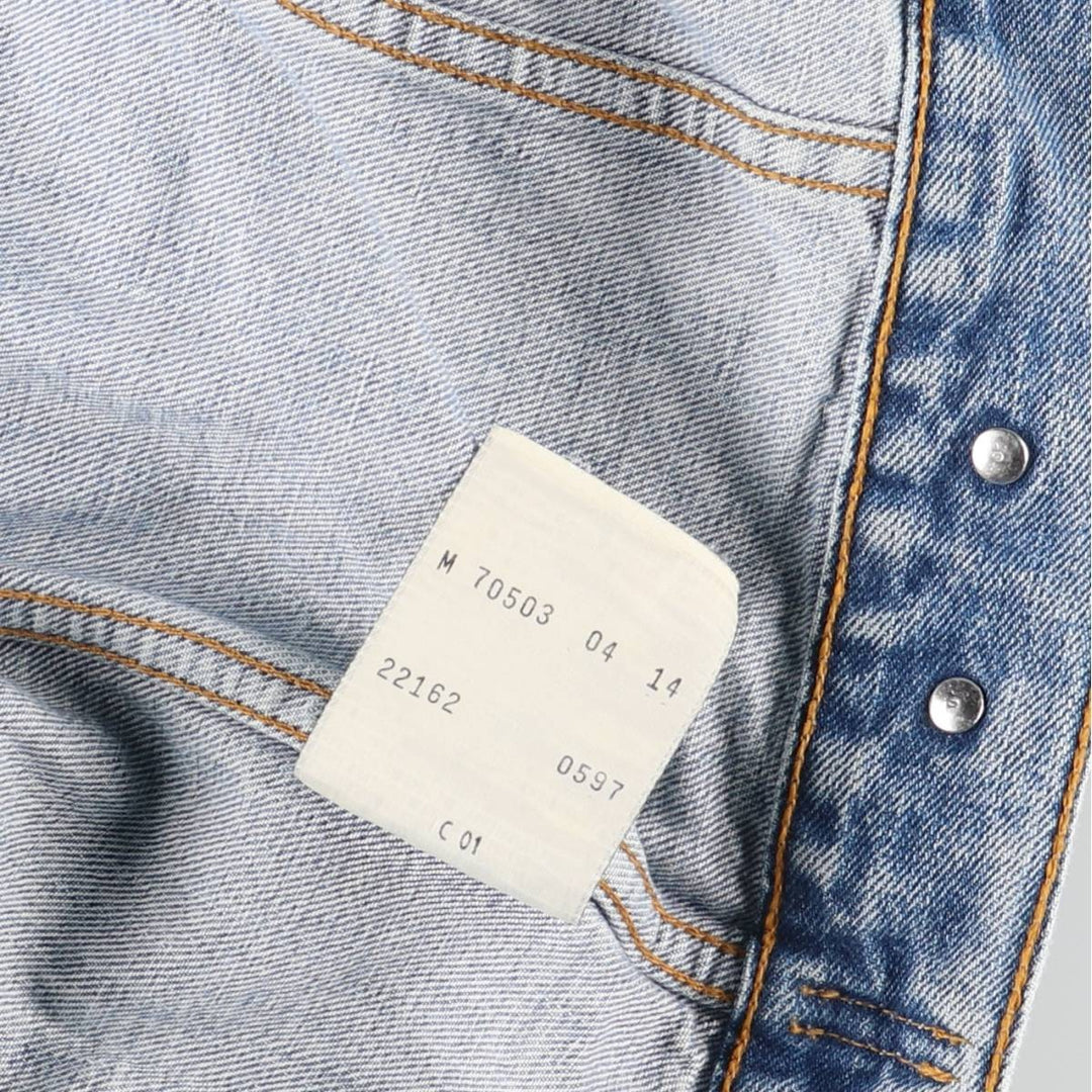 90'S Levi's 70503-0414 Denim Jacket, Men's Size Medium, Vintage cotton blue type Vintage Second Hand