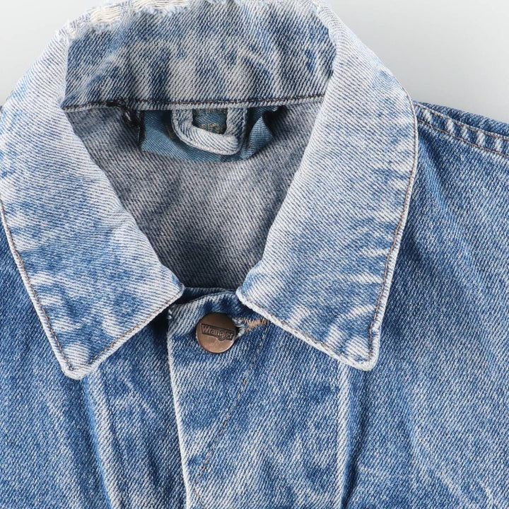 Vintage 90'S Wrangler denim jacket, men's size small cotton blue type Vintage Second Hand