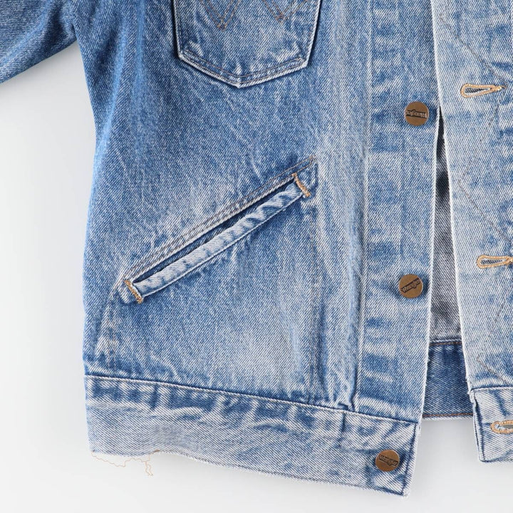 Vintage 90'S Wrangler denim jacket, men's size small cotton blue type Vintage Second Hand